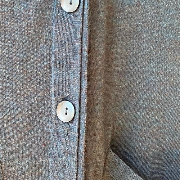 Loft Turquoise Blue Sleeveless Wool Blend Sweater Vest Long Cardigan Size M - Picture 4 of 10